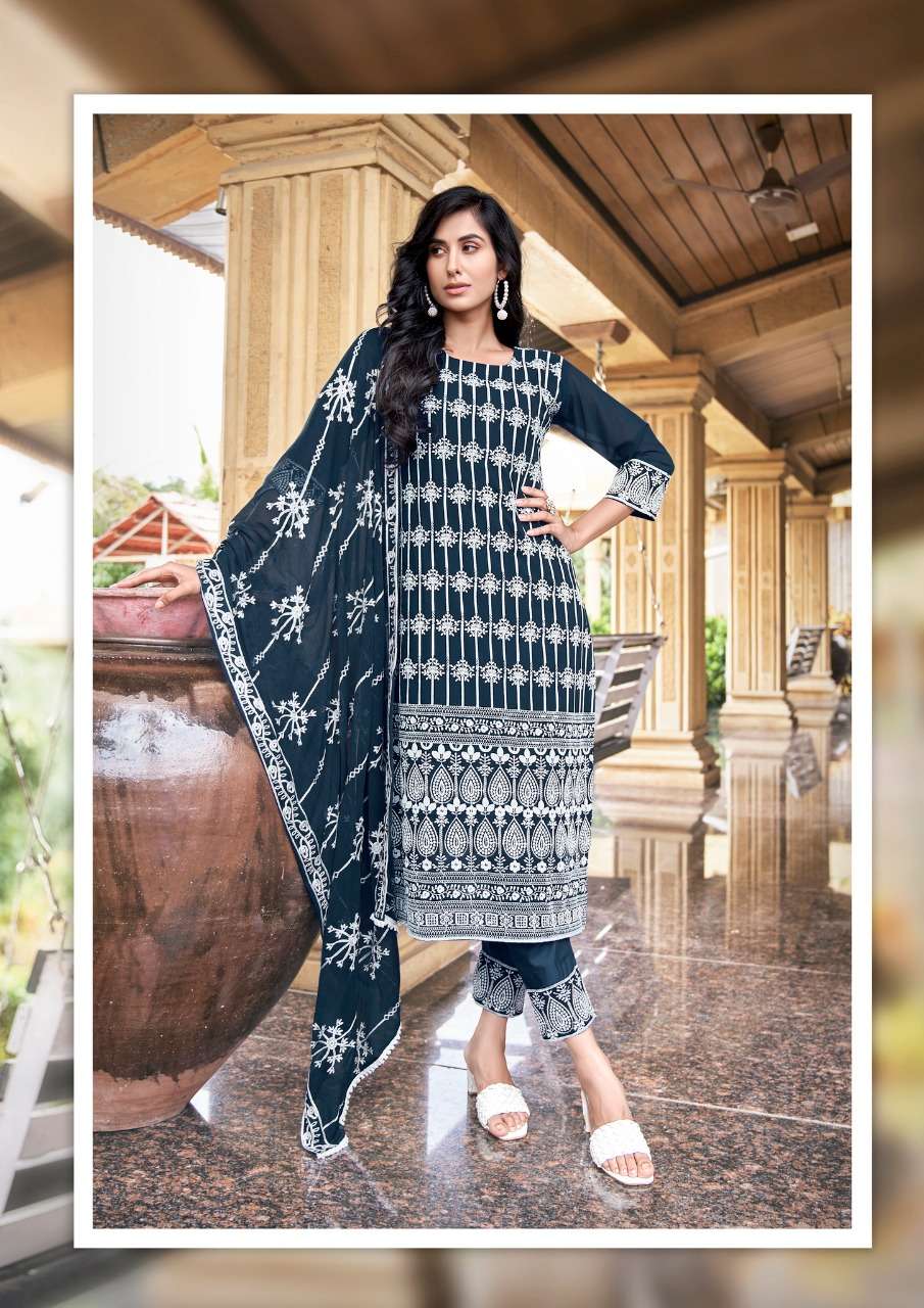 Parra Studio- Zoya Vol 2-fabric-georgette-kurti-shifali Work -inner-satin-fabric-embroidery-work-lace-pant-nazmin-chain Work-dupatta -2006